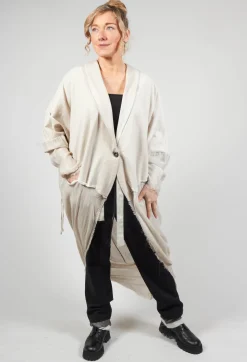 Sanctamuerte Cardigans^Dual Fabric Cardigan in Gesso