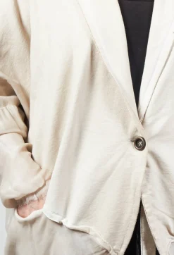Sanctamuerte Cardigans^Dual Fabric Cardigan in Gesso