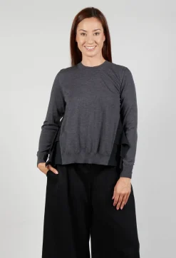 Mei Meij Jumpers^Dual Fabric Jumper in Antracite and Nero