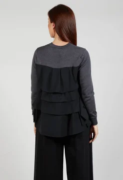 Mei Meij Jumpers^Dual Fabric Jumper in Antracite and Nero