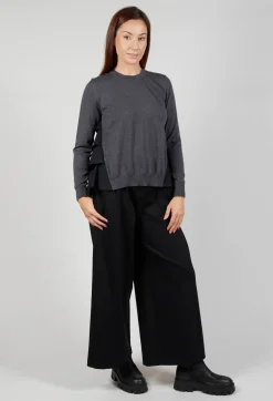 Mei Meij Jumpers^Dual Fabric Jumper in Antracite and Nero