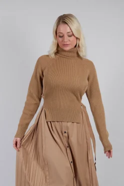 Mei Meij Dresses^Dual Jumper Shirt Dress in Camel