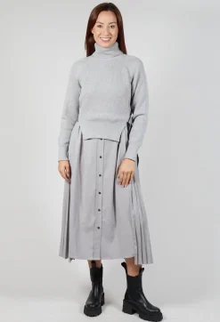 Mei Meij Cardigans^Dual Jumper Shirt Dress in Perla