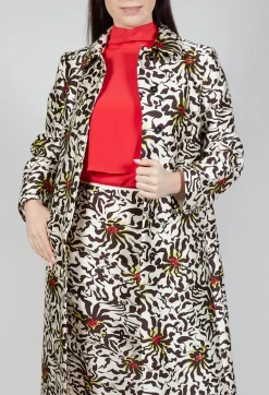 Beatrice B Coats^Duchesse Dust Coat in Botanic Zebra Print