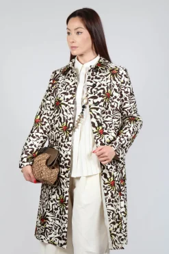 Beatrice B Coats^Duchesse Dust Coat in Botanic Zebra Print