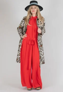 Beatrice B Coats^Duchesse Dust Coat in Botanic Zebra Print