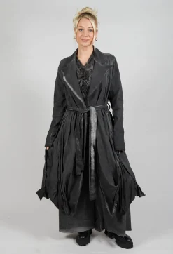Sanctamuerte Coats^Dust Coat in Gabardina and Viscosa Seta Green Tuscany