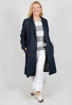 Apuntob Coats^Duster Coat in Indigo