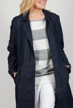 Apuntob Coats^Duster Coat in Indigo