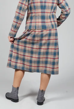 Amici Skirts^Elastic Waist Plaid Cotton Skirt in Sand