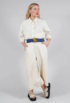 Exquisite J Belts^Elasticated Belt with Feature Clasp Buckle in Blue