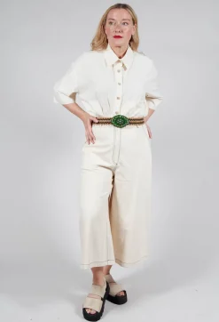 Exquisite J Belts^Elasticated Natural Woven Belt with Large Feature Buckle
