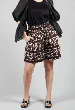 Mei Meij Shorts^Elasticated Waistband Shorts in Brown Print