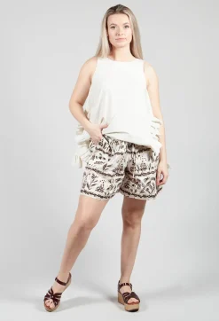 Mei Meij Shorts^Elasticated Waistband Shorts in Beige Print