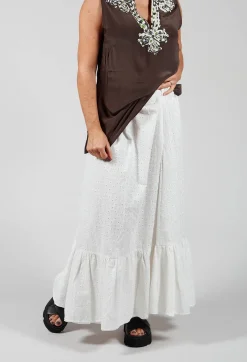 Niù Skirts|Co-ords & Suits^Embroidered Midi Skirt with Peplum in Chalk