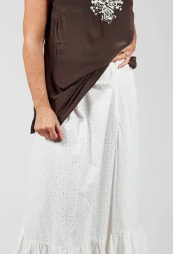 Niù Skirts|Co-ords & Suits^Embroidered Midi Skirt with Peplum in Chalk