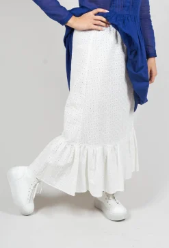 Niù Skirts|Co-ords & Suits^Embroidered Midi Skirt with Peplum in Chalk