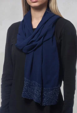 Out of Xile Scarves^Embroidered Scarf in Sapphire
