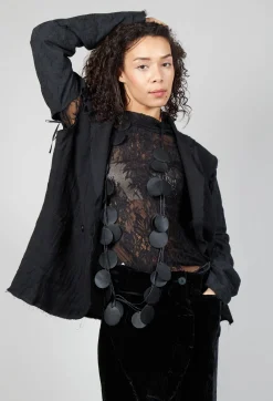 Marc Point Jackets^Embroidered Tie Shoulder Blazer in Black