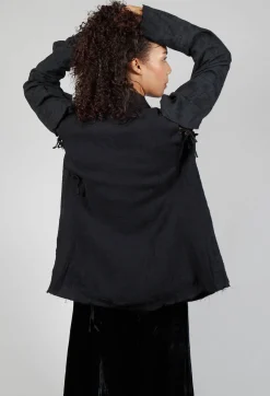 Marc Point Jackets^Embroidered Tie Shoulder Blazer in Black
