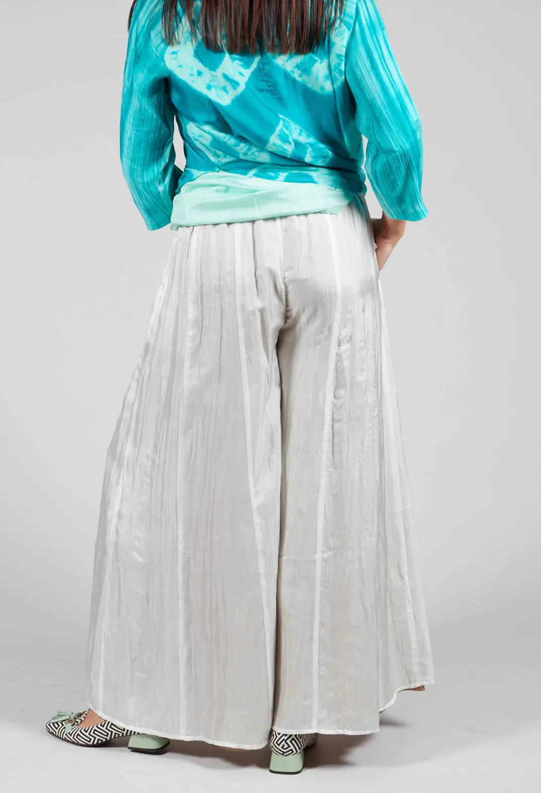 Bianco Levrin Trousers^Emma Pants Reversible in Plain Cream