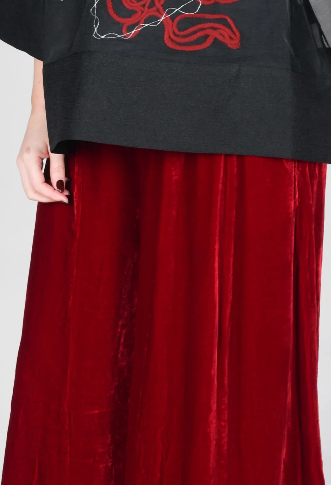 Bianco Levrin Trousers^Emma Trousers in Red