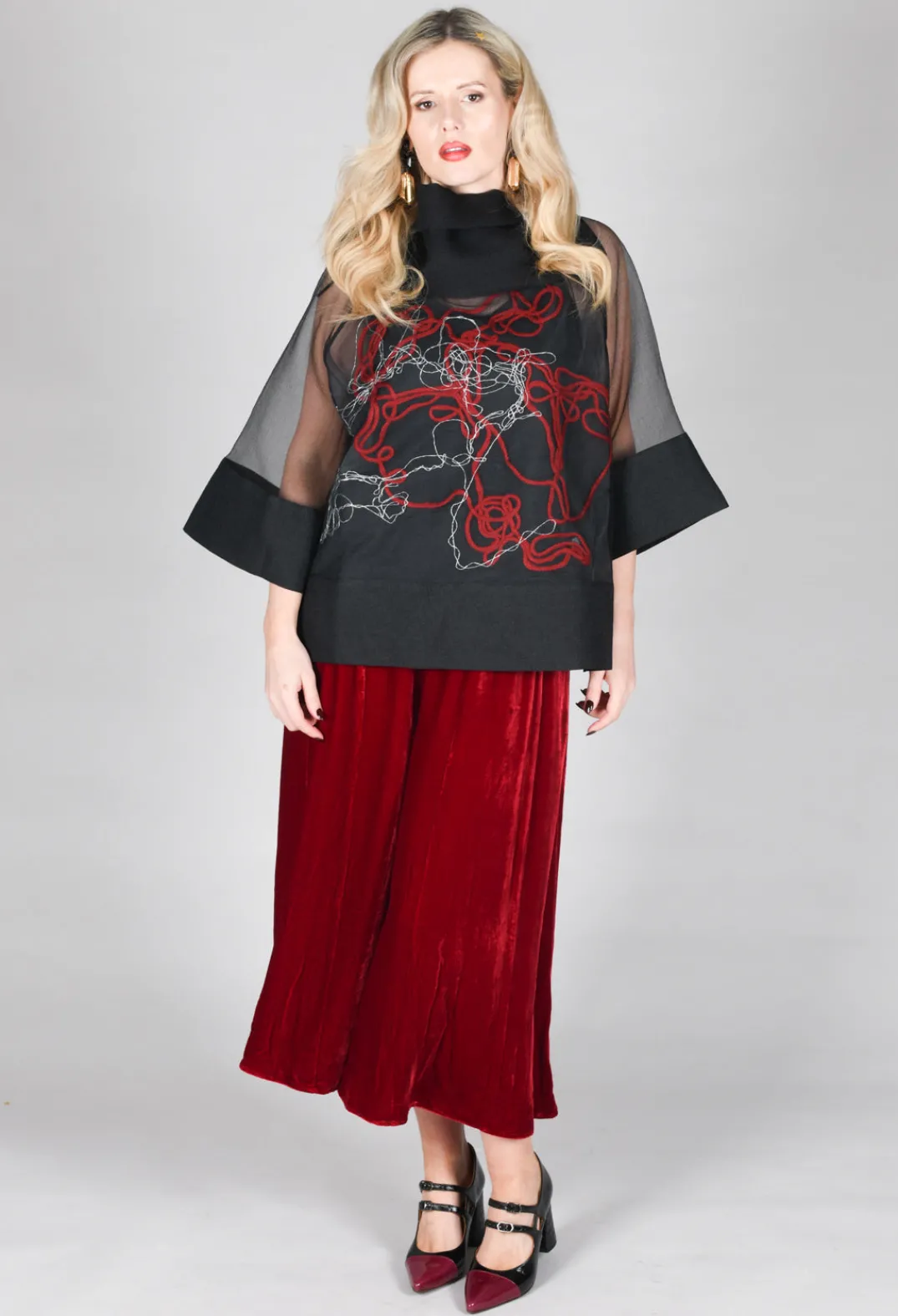 Bianco Levrin Trousers^Emma Trousers in Red