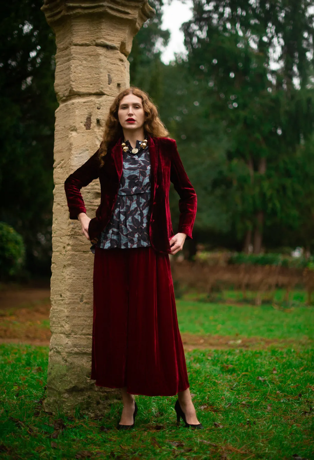 Bianco Levrin Trousers^Emma Trousers in Red