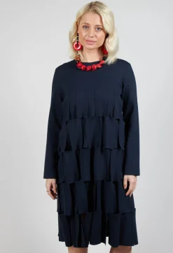 Mei Meij Dresses^Empire Line Jersey Dress with Cut Out Feature in Blue Nights