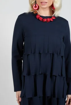 Mei Meij Dresses^Empire Line Jersey Dress with Cut Out Feature in Blue Nights