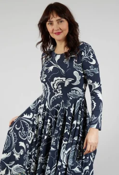 High Dresses^Enthusiasm Dress in Navy Print