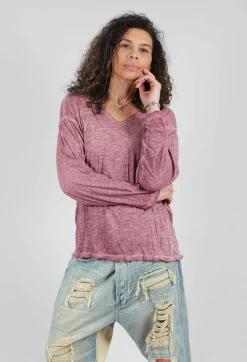 Magnolia Pearl Tops^Europa Long Sleeve T in Plum
