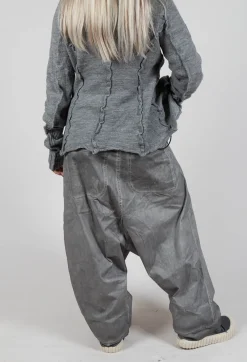Rundholz Dip Trousers^Extreme Drop Crotch Trousers with Pull Toggle Waist in Pencil Cloud