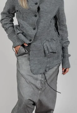 Rundholz Dip Trousers^Extreme Drop Crotch Trousers with Pull Toggle Waist in Pencil Cloud