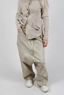 Rundholz Dip Trousers^Extreme Drop Crotch Trousers with Pull Toggle Waist in Eraser