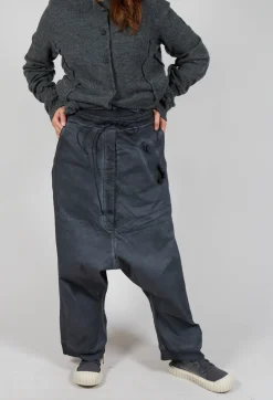 Rundholz Dip Trousers^Extreme Drop Crotch Trousers with Pull Toggle Waist in Coal Cloud
