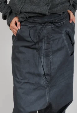 Rundholz Dip Trousers^Extreme Drop Crotch Trousers with Pull Toggle Waist in Coal Cloud