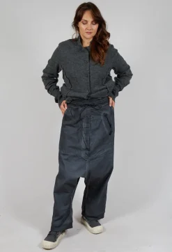 Rundholz Dip Trousers^Extreme Drop Crotch Trousers with Pull Toggle Waist in Coal Cloud