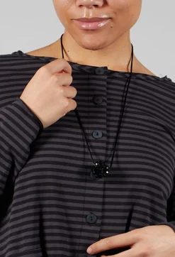 Pluslavie Necklaces^Facetated Glass Necklace in Black