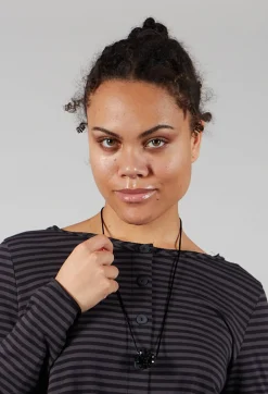 Pluslavie Necklaces^Facetated Glass Necklace in Black