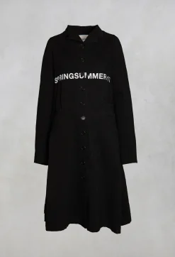 NELLY JOHANSSON Coats^Fatima Coat with Text in Black Printed