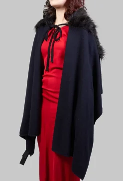 Rundholz Black Label Scarves^Faux Fur Scarf in Dark Blue