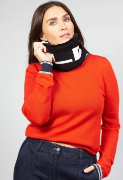 Malloni Scarves^Faux Fur Snood in Molibdenite Black / White