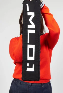 Malloni Scarves^Faux Fur Snood in Molibdenite Black / White