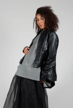 Pluslavie Jackets^Faux Leather Jacket in Black