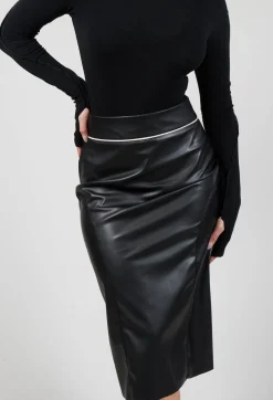 Nostra Santissima Skirts^Faux Leather Skirt in Black