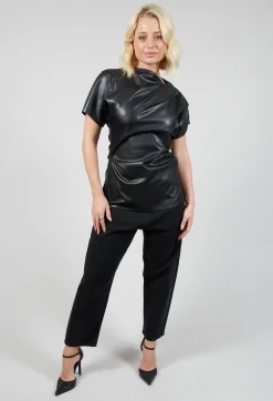 Nostra Santissima T-shirts^Faux Leather T-Shirt in Black