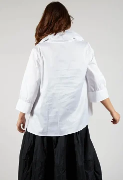 Bize Tops^Feature Pleated Shirt in White