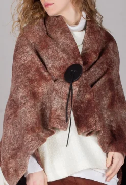 Moyuru Coats^Felted Cape in Brown