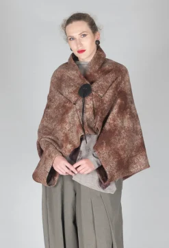 Moyuru Coats^Felted Cape in Brown